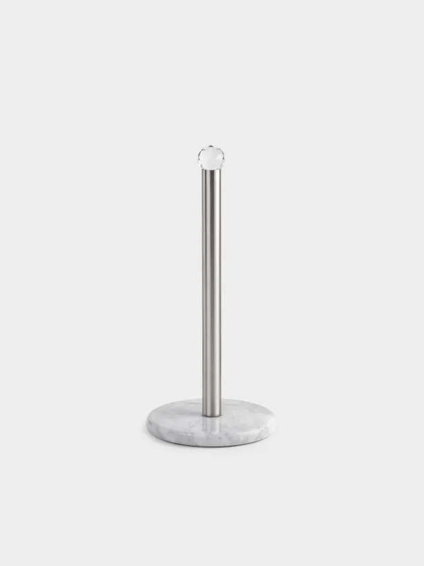 Paper towel holder, 32 cm, Steel / Marble, Silver, Crystal, Classic Marble, image-0