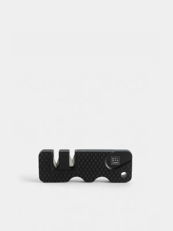 Knife sharpener, 9 cm, two stages of sharpening, black, Extra-light black, image-0
