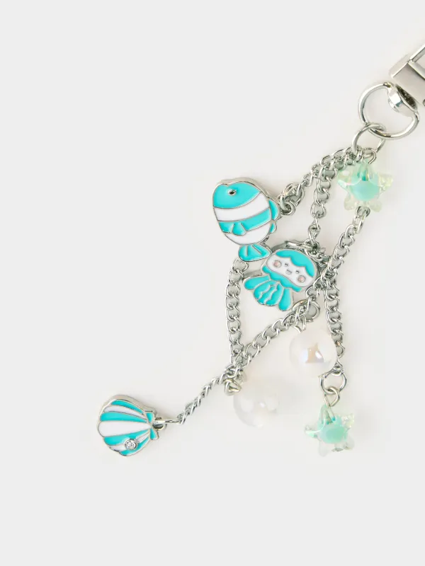 Keychain, 13 cm, metal / plastic, Gold, Sea creatures, Keychain, image-1