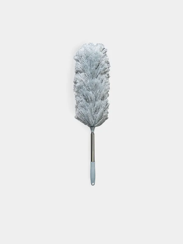 Dust brush, 60/125 cm, telescopic, microfiber/steel, Clear, image-0