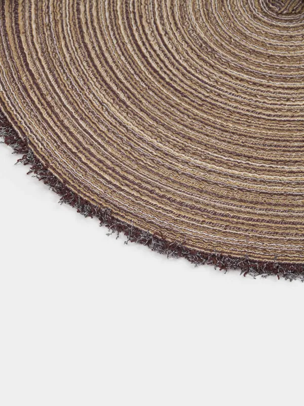 Instrument napkin, 38 cm, with fringe, polyester, round, brown, Rotary, image-3