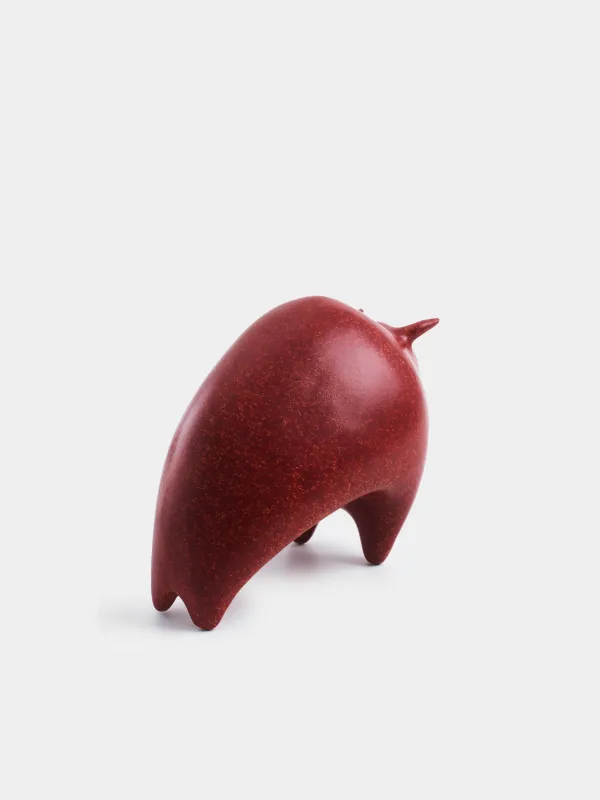 Statuette, 21 cm, polyresin, red, Bull, Art modern, image-3
