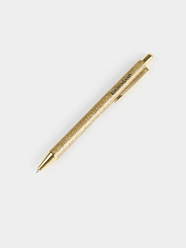 Ballpoint pen, 14 cm, steel, dark silver, with sequins, Draw sparkle, image-1