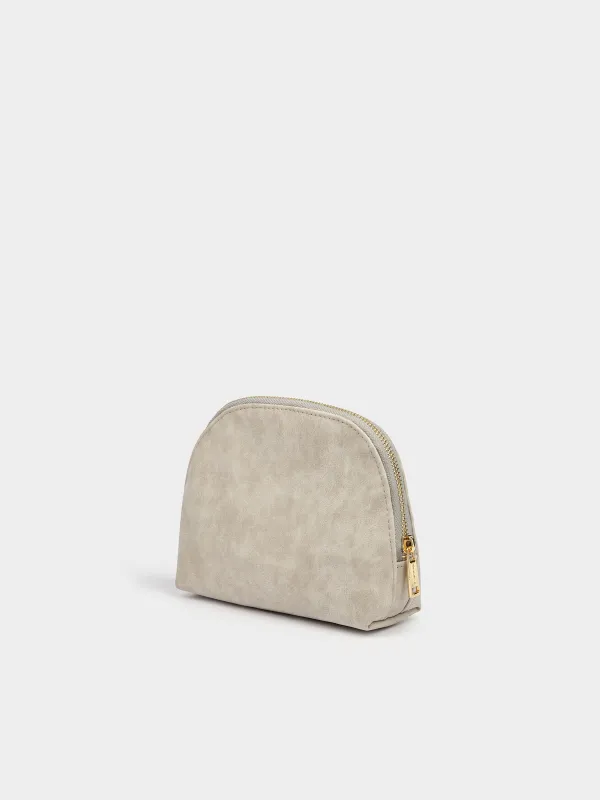Makeup bag, 17x15 cm, polyurethane, grey, Krast, image-5
