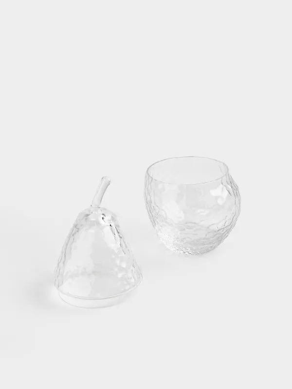 Storage container, 11x22 cm, 400 ml, glass R, Pear, Clear pattern, image-1