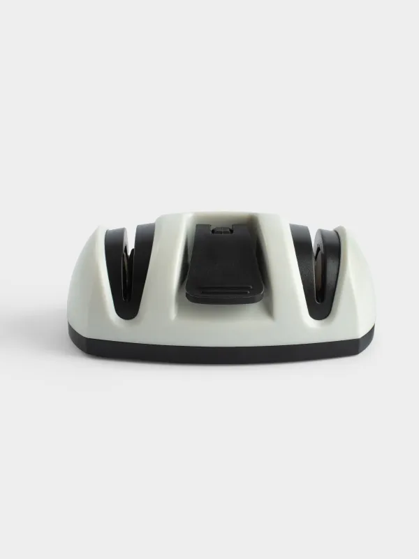 Knife sharpener, 11 cm, with two types of sharpening, grey, Lemsen, image-3