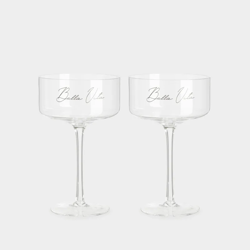 Drinking glass, 330 ml, 2 pcs, crystal glass, Bella Vita, Foligno