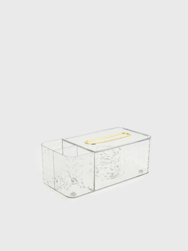 Paper napkin box, 24x12 cm, with organizer, with sitemsing, plastic / metal, Kandy, image-1