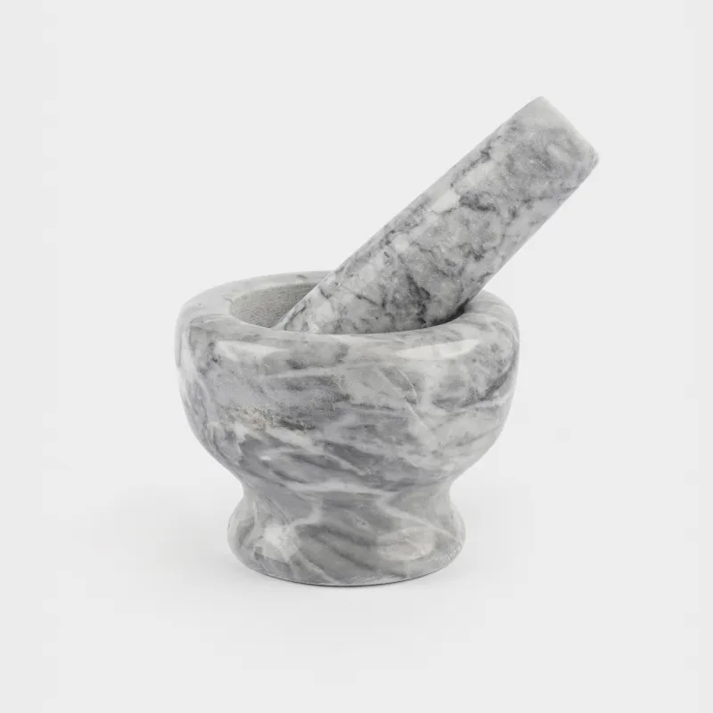 Spice mortar, 8 cm, with pestle, Marble, Grey, Marble
