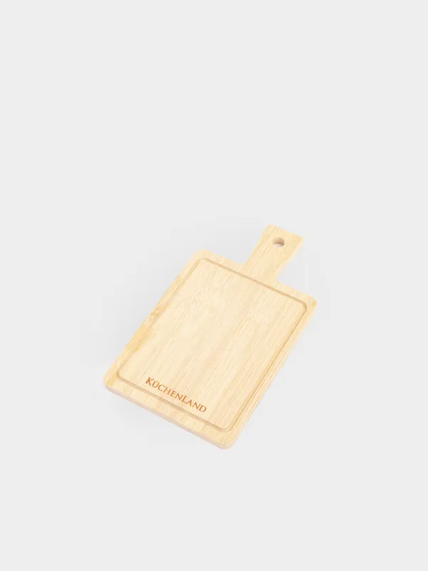 Hot plate, 19x11 cm, with handle, bamboo, rectangular, BBQ, image-2