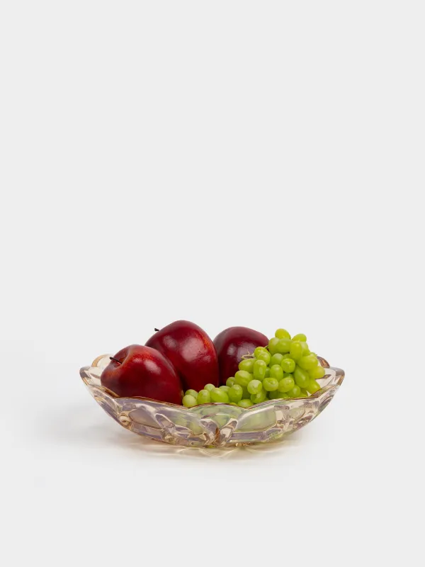 Fruit vase, 29x8 cm, glass R, amber, Patterns, Gala, image-5