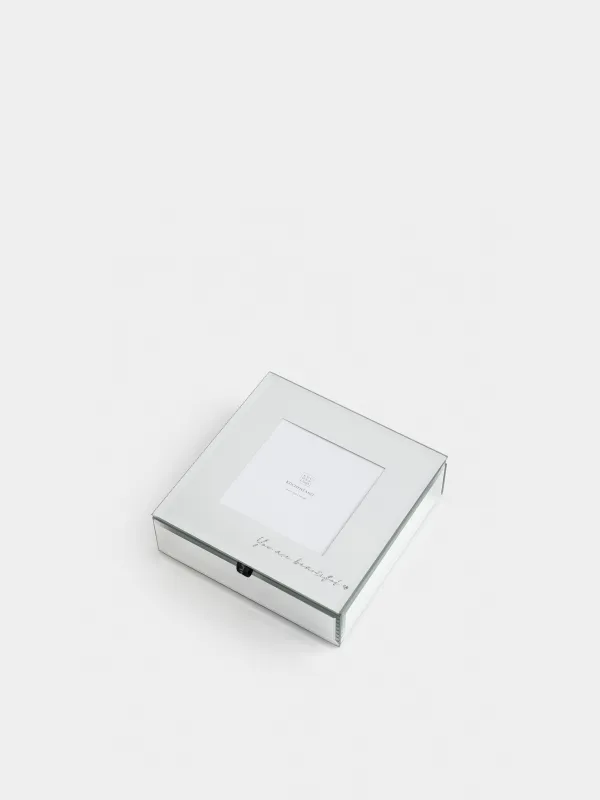 Jewelry box, 15x5 cm, with photo, glass, Mirror, Glossy, image-2