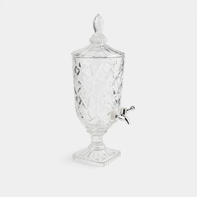 Drink dispenser, 3 L, Glass R / plastic, Crackle