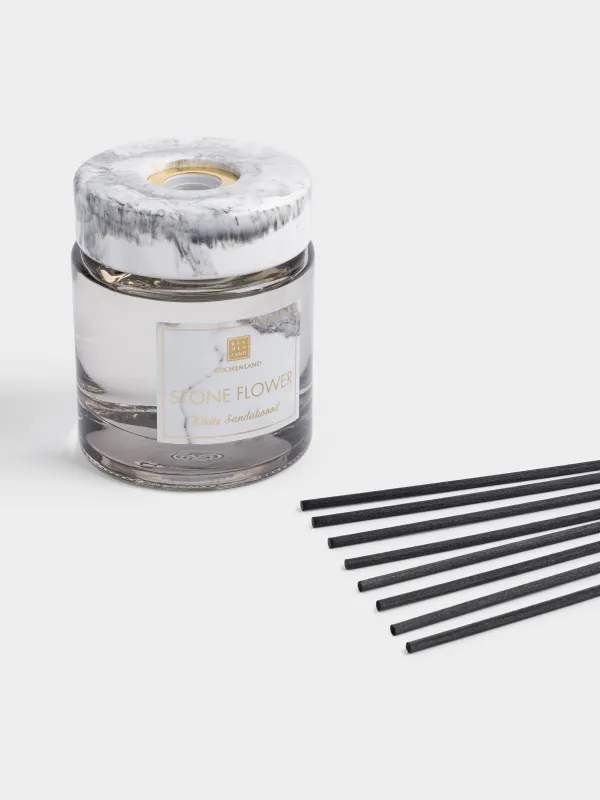 Aroma diffuser, 200 ml, White marble, White Sandalwood, Stone flower, image-1