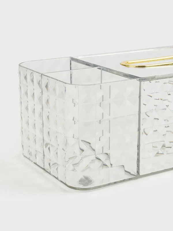 Paper napkin box, 24x12 cm, with organizer, with sitemsing, plastic / metal, Kandy, image-6