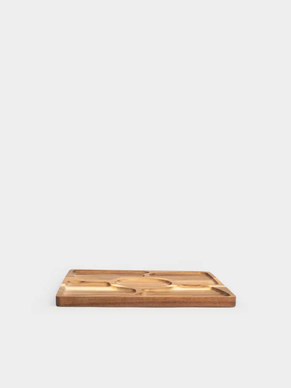 Menagerie, 28 cm, 5 otd, wood, square, Noble tree, image-1