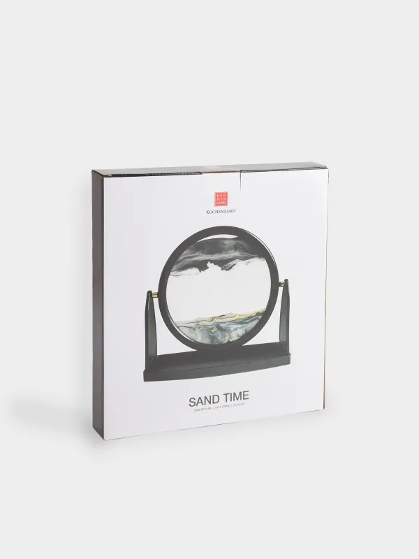 Sand painting, 25x24 cm, on a stand, glass / plastic, Sand time, image-4