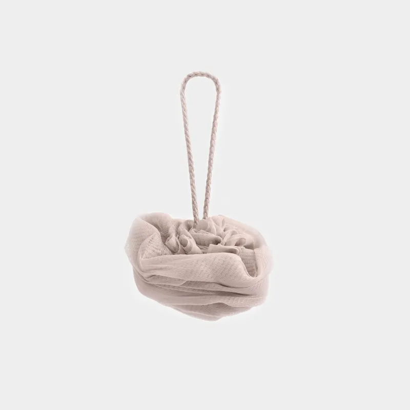 Body washcloth, 13 cm, polyethylene, beige, Bow, Showy