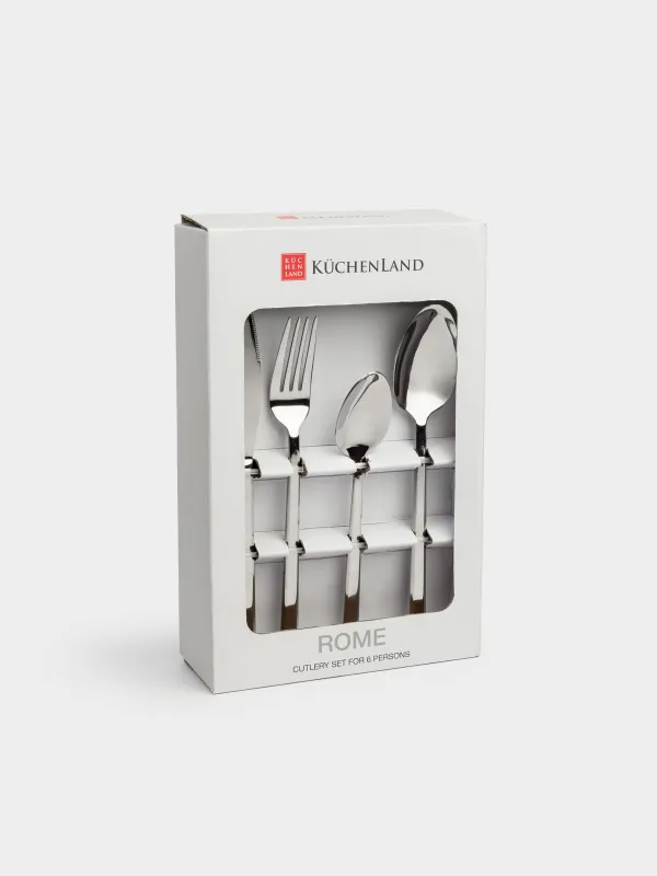 Kitchenware, 6 pers, 24 pr, steel, Rome, image-9
