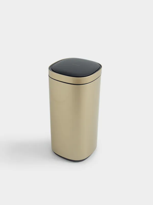 Trash can, 40 l, touch-sensitive, steel/plastic, gold, Sensor bin, image-1