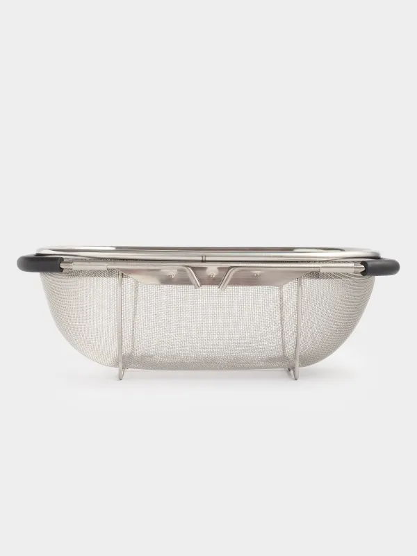 Colander, 27 / 40x18 cm, on the sink, sliding, steel / PVC, black, Tammy, image-5