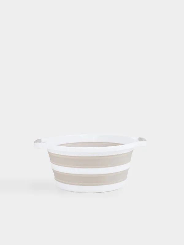 Folding basin, 22 l, plastic / rubber, grey-beige, Foldaway, image-0