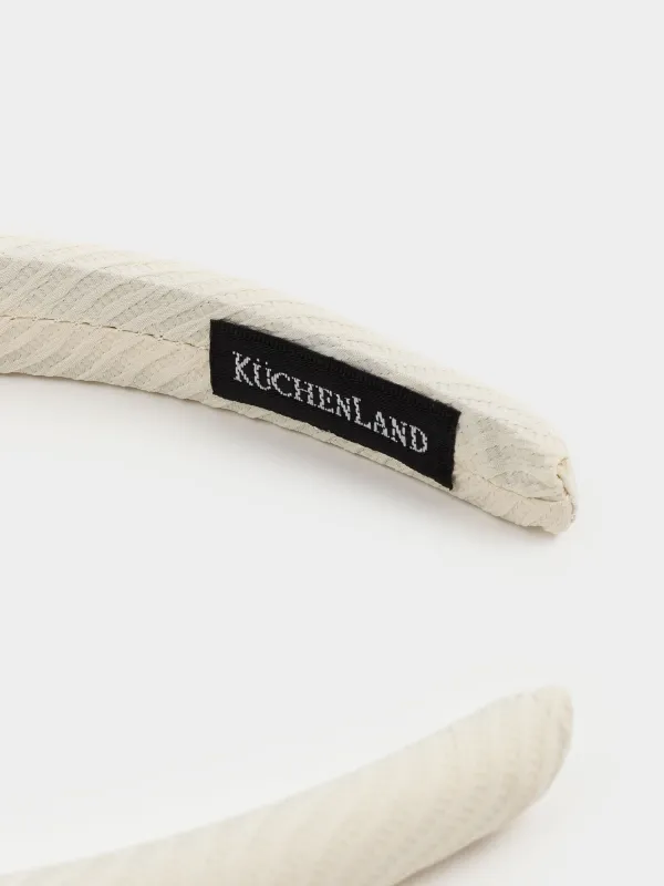 Hair band, 14x16 cm, Polyester / plastic, Beige, Lines, Basic, image-2