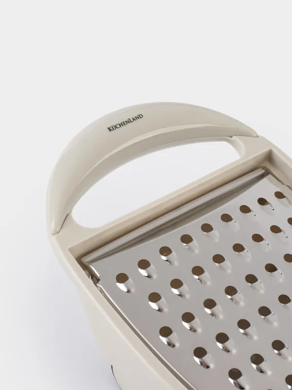 Grater, 26 cm, with container, steel / plastic, light grey, Assist, image-1
