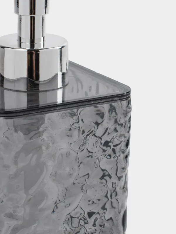 Liquid soap dispenser, 400 ml, plastic, grey, Renaissance clear, image-3