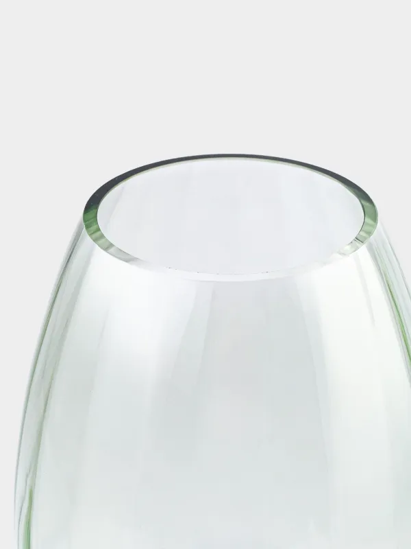 Flower vase, 24 cm, glass, green, Ledge color, image-2