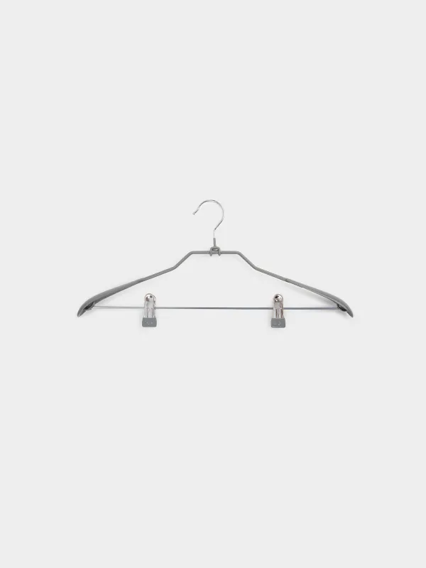 Hanger, 44 cm, with clips for trousers/skirts, metal coated, Gray, Colorful house, image-0