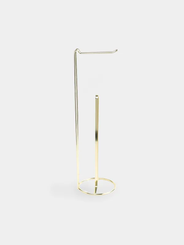 Toilet paper holder, 54 cm, floor-standing, metal, gold, Teca, image-1