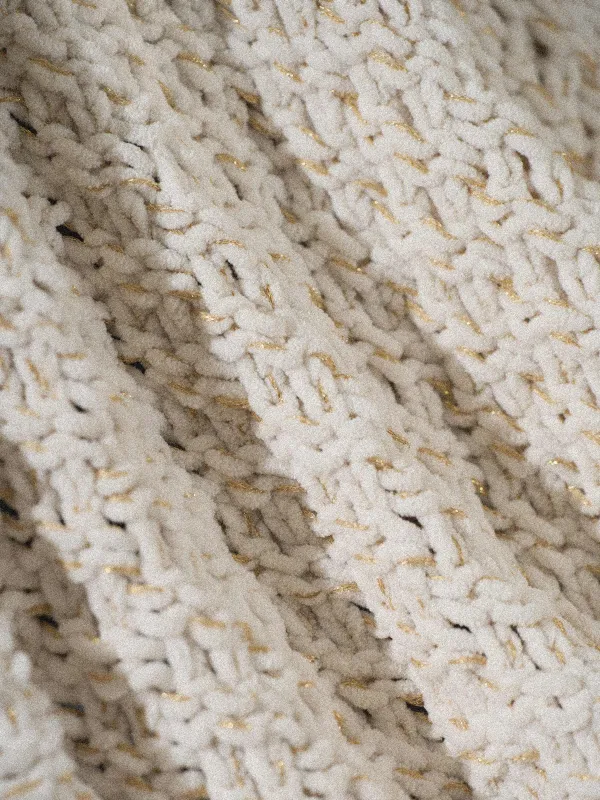 Plaid, 127x152 cm, knitted, polyester, Ivory, Neutral, image-2