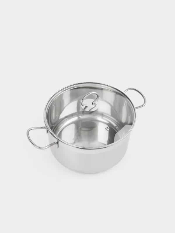 Pot, 24 cm, 6 l, with lid, steel / glass, Egoist lite, image-1