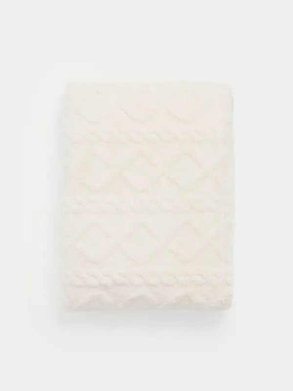 Blanket, 130x170 cm, Sherpa, gray, Braids, Sherpa, image-0
