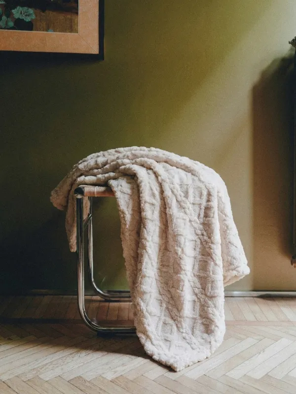 Blanket, 130x170 cm, Sherpa, gray, Braids, Sherpa, image-1