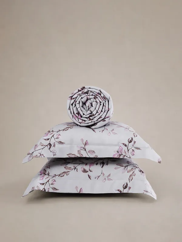 Bed linen set, Euro, Tencel 300 TC, grey, Branches, Tencel, image-4