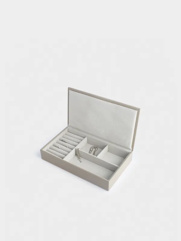 Jewelry box, 26x15 cm, PU leather / MDF, beige, Premiere one, image-3