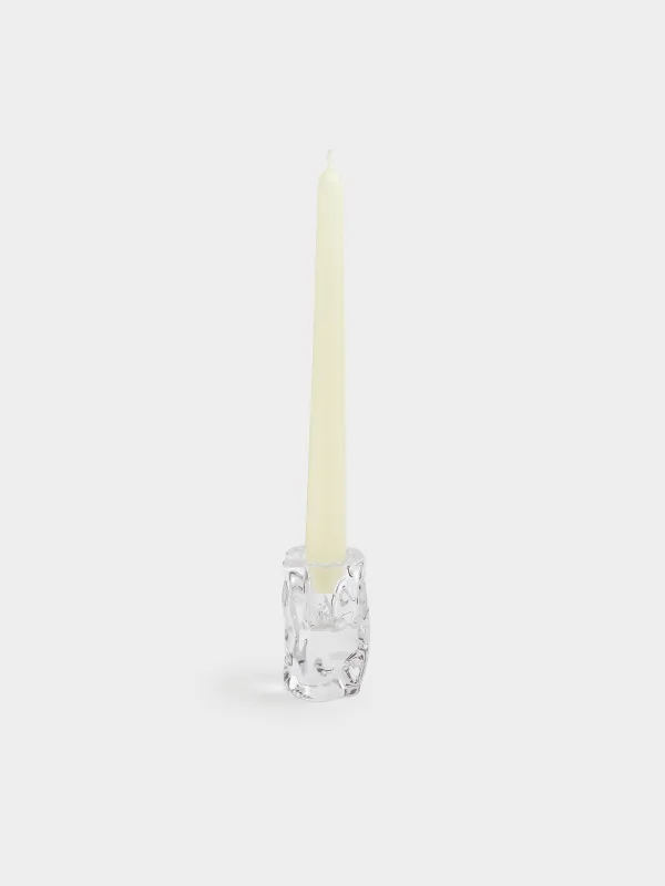 Candlestick, 8 cm, for a thin candle, glass, Concave, image-2
