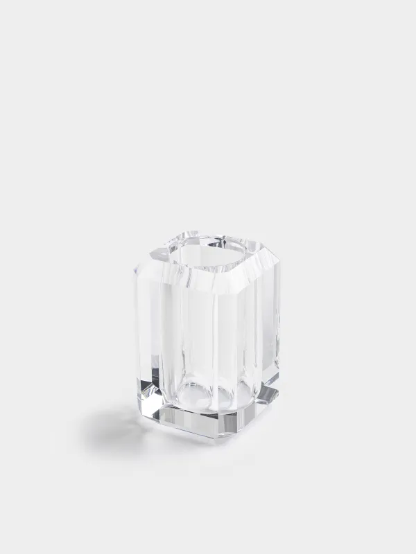 Toothbrush cup, 11 cm, Glass, Facets, Shower Crystal Glance, image-2