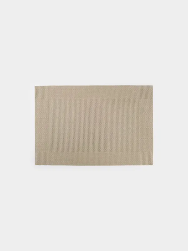 Placemat, 30x45 cm, PVC / polyester, rectangular, beige, Mats, image-0