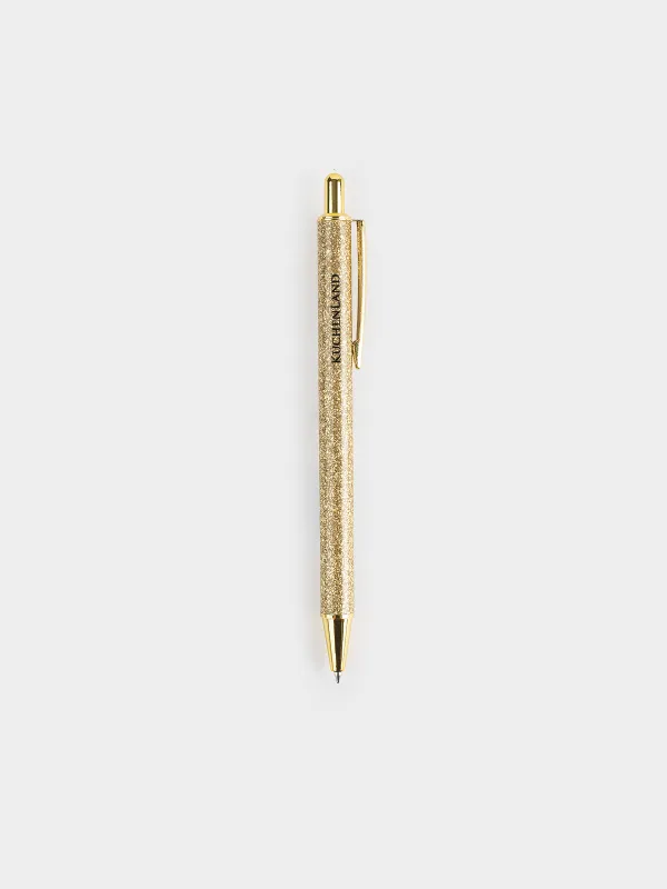 Ballpoint pen, 14 cm, steel, dark silver, with sequins, Draw sparkle, image-0