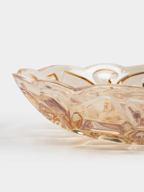 Fruit vase, 29x8 cm, glass R, amber, Patterns, Gala, image-1
