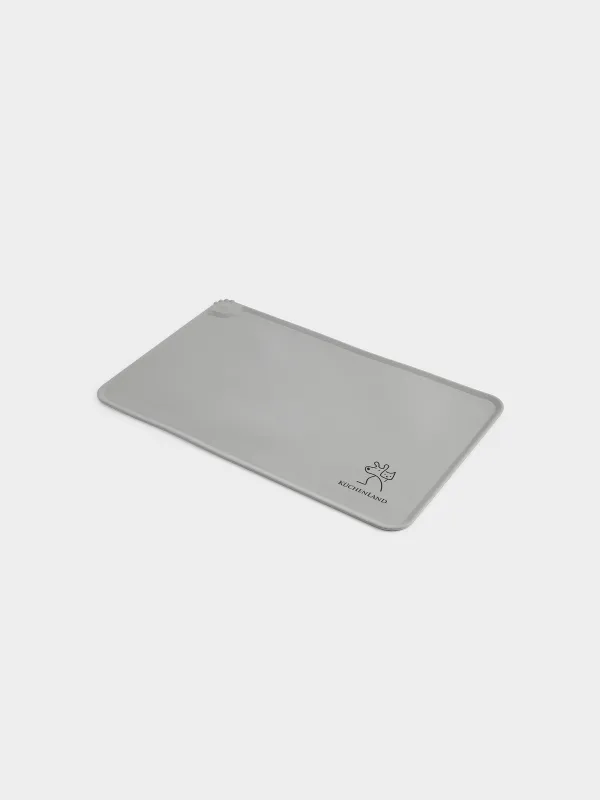 Pet bowl mat, 48x30 cm, silicone, grey-beige, Favorite pet, image-1