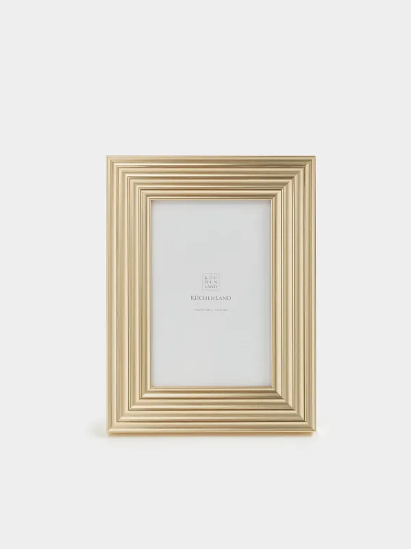 Photo frame, 16х21 cm, plastic / glass, gold, Gallery, image-1