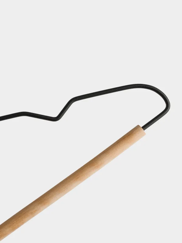 Hanger, 42 cm, 3 pieces, metal / wood, black, Attic, image-2