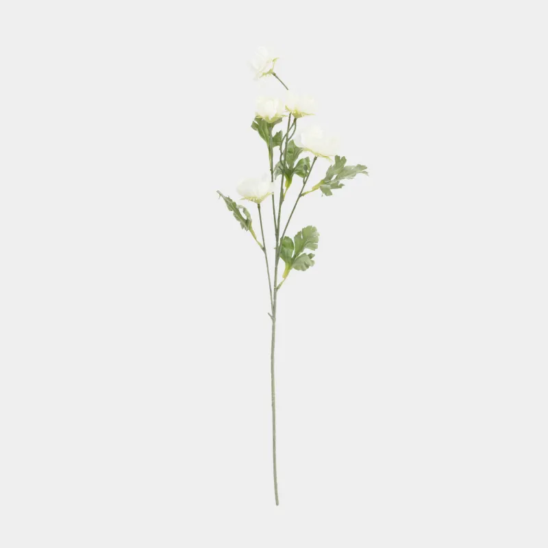 Decorative branch, 68 cm, foam/polyester, White poppy, Poppy garden