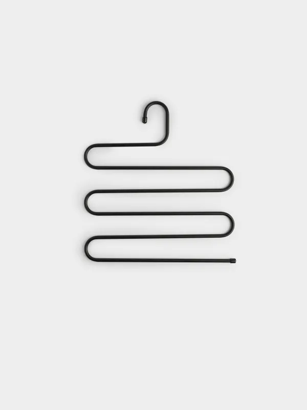 Pant/skirt hanger, 36 cm, 5 levels, Metal coated, Black, Colorful house, image-0