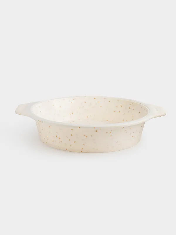 Baking dish, 25 cm, silicone / steel, round, milk, speckled, Bakery speckled, image-1