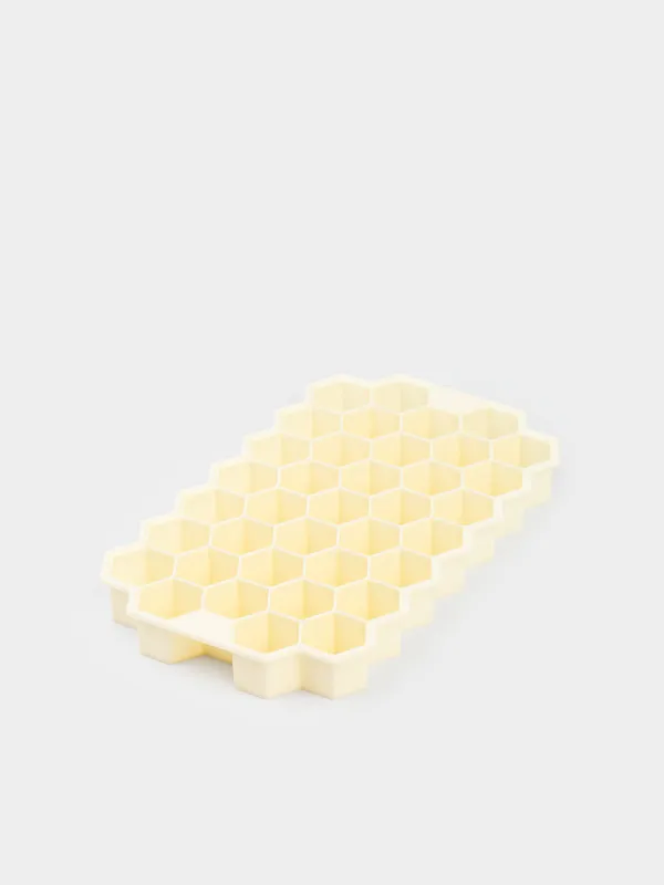 Ice and chocolate mold, 20 cm, 37 compartments, silicone, milky, Honeycomb, Honey, image-2